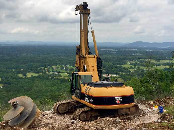 Drill overlooking landscape